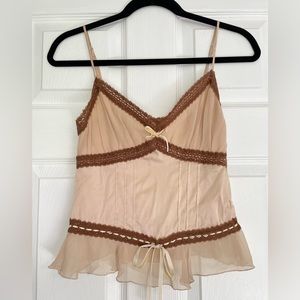 American Rag Nude and Brown camisole. Small